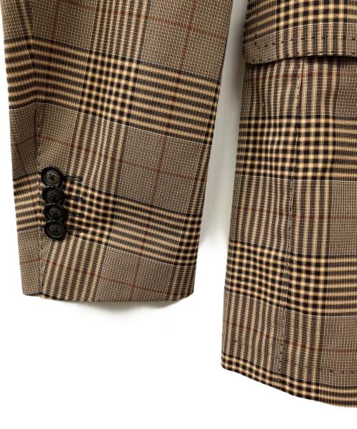 TAGLIATORE（タリアトーレ）TAGLIATORE (タリアトーレ) チェックストレッチウール2Bジャケット ブラウン サイズ:48の古着・服飾アイテム