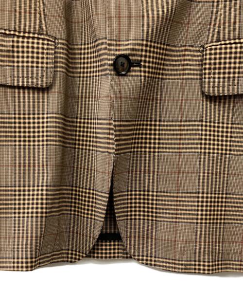 TAGLIATORE（タリアトーレ）TAGLIATORE (タリアトーレ) チェックストレッチウール2Bジャケット ブラウン サイズ:48の古着・服飾アイテム