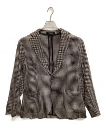 TAGLIATORE（タリアトーレ）の古着「ギンガムチェックストレッチウール2Bジャケット」｜グレー
