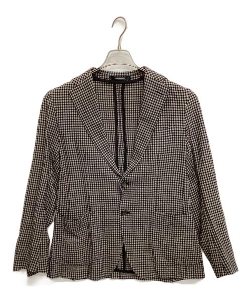 TAGLIATORE（タリアトーレ）TAGLIATORE (タリアトーレ) ギンガムチェックストレッチウール2Bジャケット グレー サイズ:48の古着・服飾アイテム