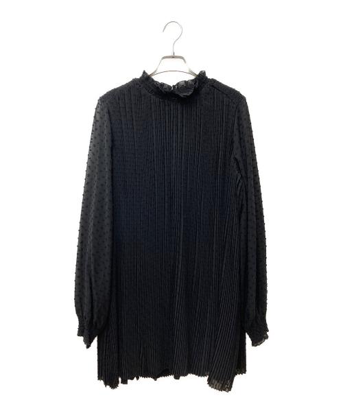 SEZANE（セザンヌ）SEZANE (セザンヌ) プリーツワンピース ブラック サイズ:44の古着・服飾アイテム