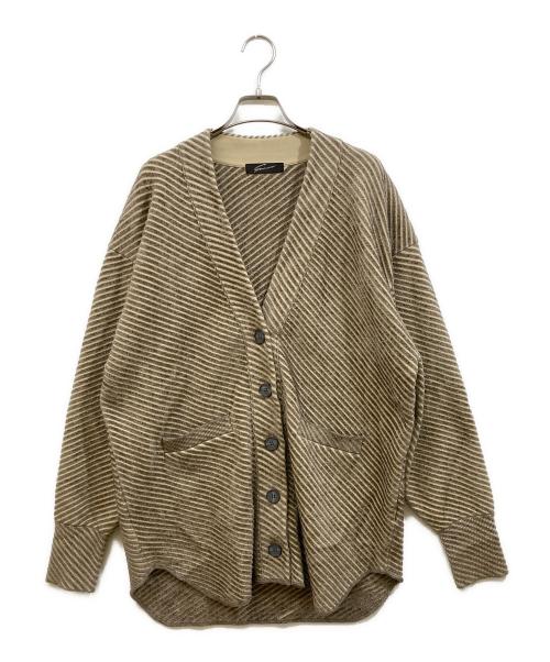 STUNNING LURE（スタニングルアー）STUNNING LURE (スタニングルアー) ツイルニットカーディガン ブラウン サイズ:Freeの古着・服飾アイテム