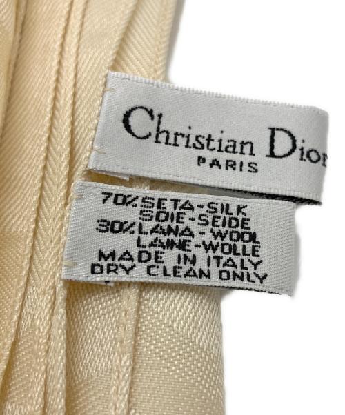 Christian Dior（クリスチャン ディオール）Christian Dior (クリスチャン ディオール) トロッター柄ウールシルクブレンドストール アイボリーの古着・服飾アイテム