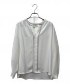 UNITED ARROWSユナイテッドアローズ）の古着「2TONE パイピング ブラウス」｜ホワイト×ベージュ