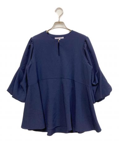 中古・古着通販】CADUNE (カデュネ) 裾フレアブラウス ネイビー サイズ