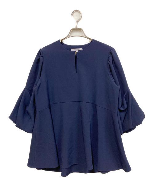 CADUNE（カデュネ）CADUNE (カデュネ) 裾フレアブラウス ネイビー サイズ:SIZE 36の古着・服飾アイテム
