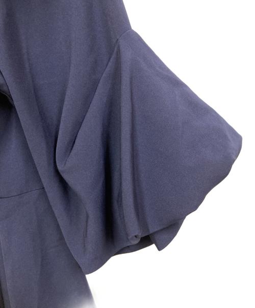 CADUNE（カデュネ）CADUNE (カデュネ) 裾フレアブラウス ネイビー サイズ:SIZE 36の古着・服飾アイテム
