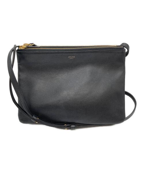 CELINE（セリーヌ）CELINE (セリーヌ) トリオショルダーバッグ ブラックの古着・服飾アイテム