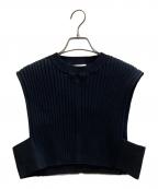 HYKEハイク）の古着「WIDE RIBBED CROPPED VEST」｜ブラック