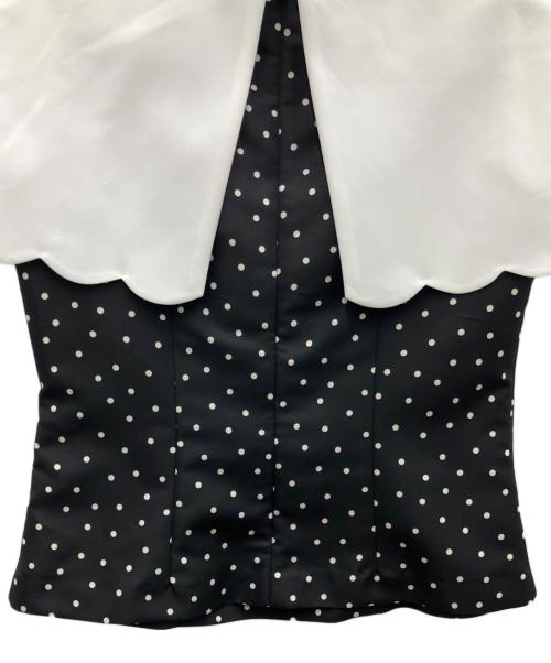 Maglie le cassetto（マーリエ ル カセット）Maglie le cassetto (マーリエ ル カセット) 吉田理紗 (ヨシダリサ) “ほの甘”スカラップブラウス ブラック サイズ:Mの古着・服飾アイテム