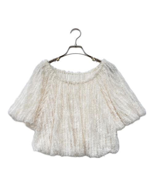 anuans（アニュアンス）anuans (アニュアンス) チュールジャガード2WAYブラウス アイボリー サイズ:Freeの古着・服飾アイテム