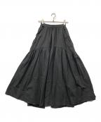 remulaリミューラ）の古着「TIERED TACK FLARE SKIRT/ティアード　タック　フレア　スカート」｜チャコールグレー