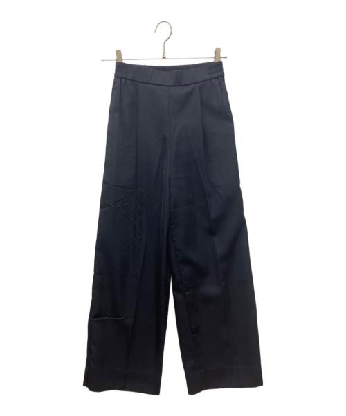 YORI（ヨリ）YORI (ヨリ) サテンセンタープレスワイドパンツ ブラック サイズ:34の古着・服飾アイテム