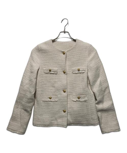 Snidel（スナイデル）Snidel (スナイデル) ツイードクラシックジャケット アイボリーの古着・服飾アイテム