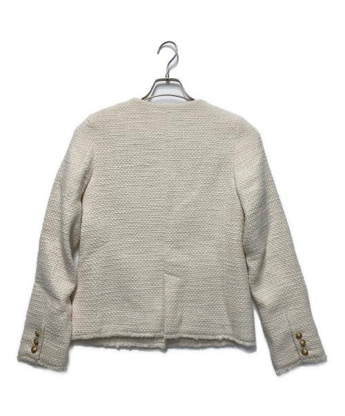 Snidel（スナイデル）Snidel (スナイデル) ツイードクラシックジャケット アイボリーの古着・服飾アイテム