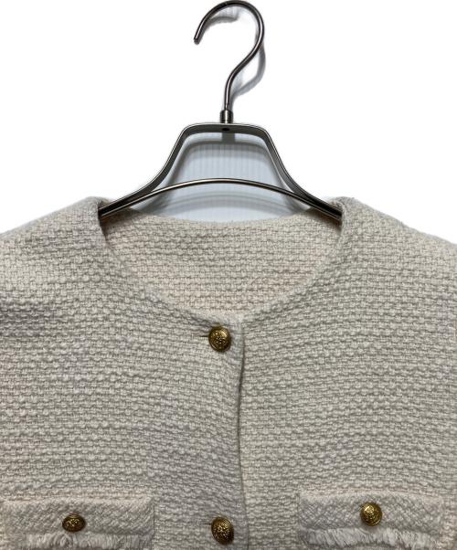 Snidel（スナイデル）Snidel (スナイデル) ツイードクラシックジャケット アイボリーの古着・服飾アイテム