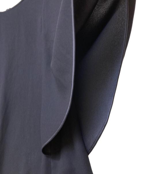 Paul Stuart（ポールスチュアート）Paul Stuart (ポールスチュアート) バックサテンジョーゼットブラウス ネイビー サイズ:6の古着・服飾アイテム