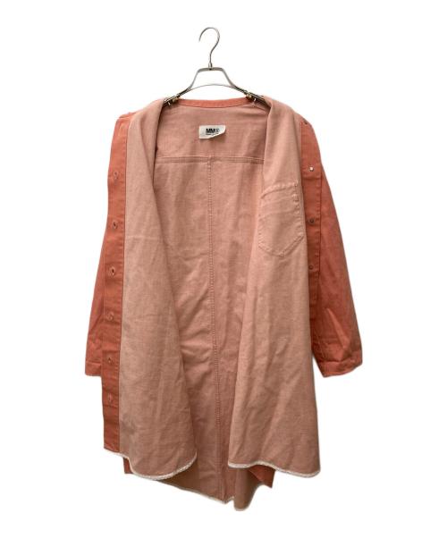 MM6 Maison Margiela（エムエムシックスメゾンマルジェラ）MM6 Maison Margiela (エムエムシックス メゾンマルジェラ) オーバーサイズデニムシャツ S32AA0186 ピンク サイズ:40の古着・服飾アイテム