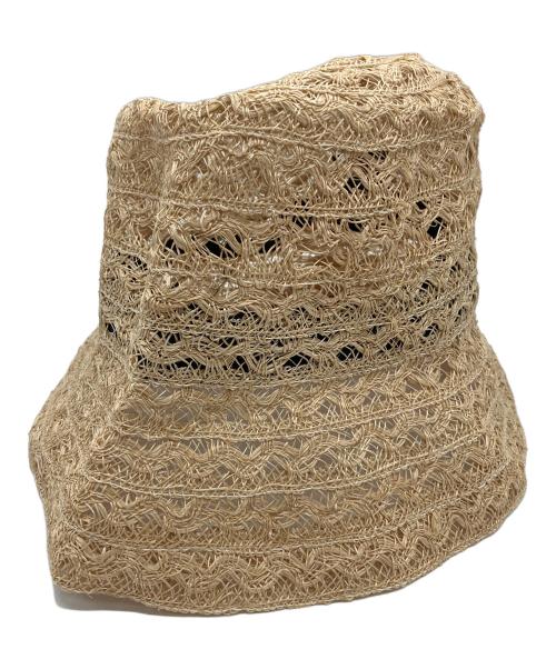 La Maison de Lyllis（ラメゾンドリリス）La Maison de Lyllis (ラメゾンドリリス) ストローハット ベージュ サイズ:57cmの古着・服飾アイテム