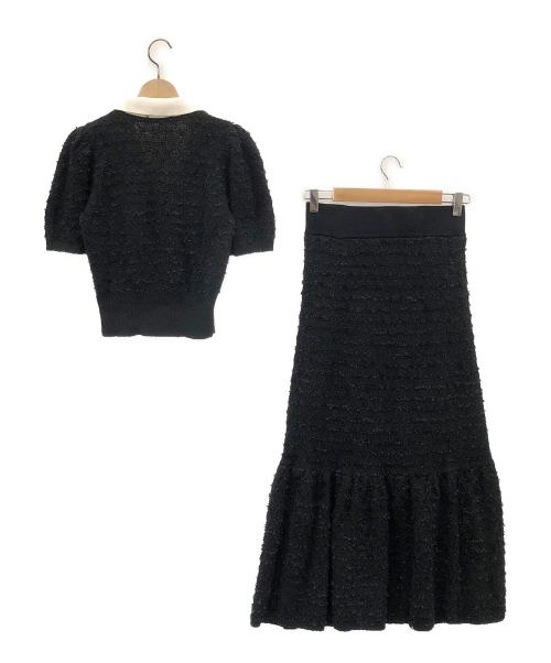 CELFORD（セルフォード）CELFORD (セルフォード) ジャカードニットセットアップ ブラック サイズ:36の古着・服飾アイテム