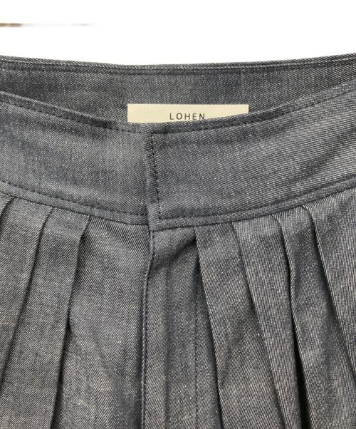 LOHEN（ローヘン）LOHEN (ローヘン) ランダムタックハイウエストパンツ インディゴ サイズ:36の古着・服飾アイテム