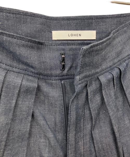 LOHEN（ローヘン）LOHEN (ローヘン) ランダムタックハイウエストパンツ インディゴ サイズ:36の古着・服飾アイテム