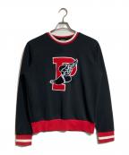 POLO RALPH LAURENポロ・ラルフローレン）の古着「ダブルニットPウィングロゴスウェットシャツ」｜ブラック