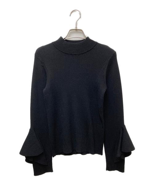 ANAYI（アナイ）ANAYI (アナイ) ラッフルスリーブリブニット 102328-16-620 ブラック サイズ:38の古着・服飾アイテム