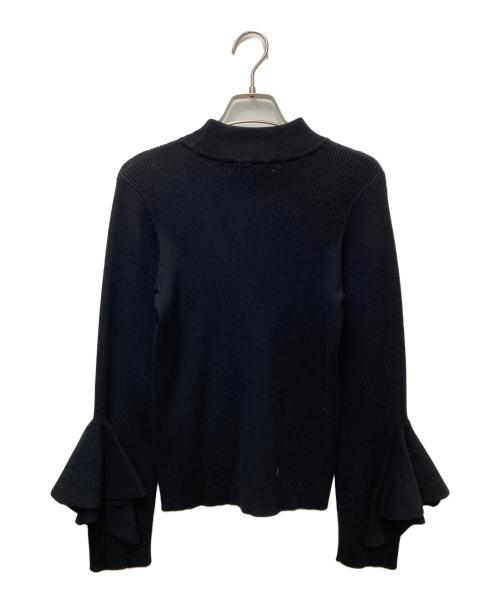 ANAYI（アナイ）ANAYI (アナイ) ラッフルスリーブリブニット 102328-16-620 ブラック サイズ:38の古着・服飾アイテム