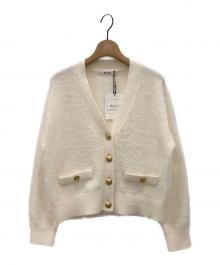 Mystrada（マイストラーダ）の古着「ベロアニットカーデ」｜ホワイト