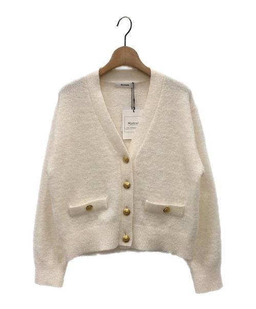 Mystrada（マイストラーダ）Mystrada (マイストラーダ) ベロアニットカーデ ホワイト サイズ:ＳＩＺＥ３８ 未使用品の古着・服飾アイテム