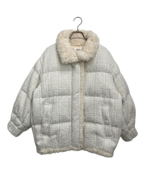 Snidel（スナイデル）Snidel (スナイデル) ツイードダウンジャケット ホワイト サイズ:ONE SIZEの古着・服飾アイテム