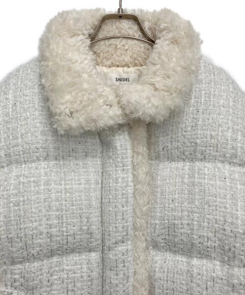 Snidel（スナイデル）Snidel (スナイデル) ツイードダウンジャケット ホワイト サイズ:ONE SIZEの古着・服飾アイテム