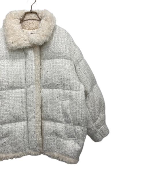 Snidel（スナイデル）Snidel (スナイデル) ツイードダウンジャケット ホワイト サイズ:ONE SIZEの古着・服飾アイテム