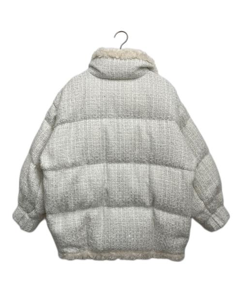 Snidel（スナイデル）Snidel (スナイデル) ツイードダウンジャケット ホワイト サイズ:ONE SIZEの古着・服飾アイテム