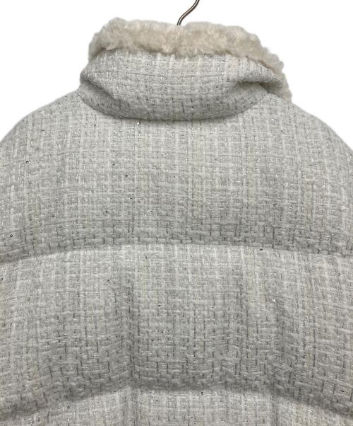 Snidel（スナイデル）Snidel (スナイデル) ツイードダウンジャケット ホワイト サイズ:ONE SIZEの古着・服飾アイテム