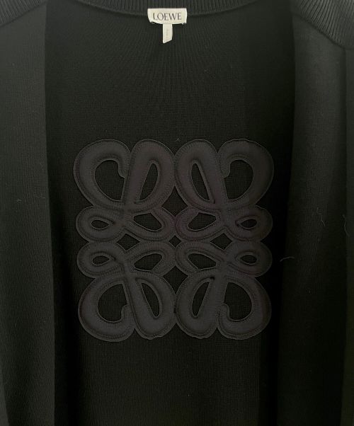LOEWE（ロエベ）LOEWE (ロエベ) アナグラム ジップアップ ニット カーディガン ブラック サイズ:XSの古着・服飾アイテム