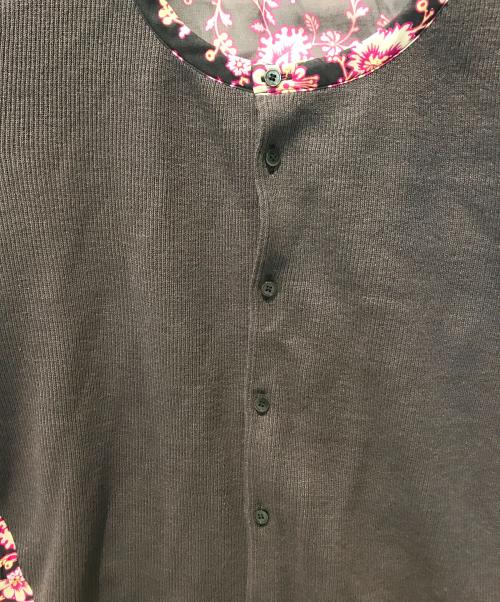 SOULEIADO（ソレイアード）SOULEIADO (ソレイアード) プリントニット コンビカーディガン グレー サイズ:Sの古着・服飾アイテム