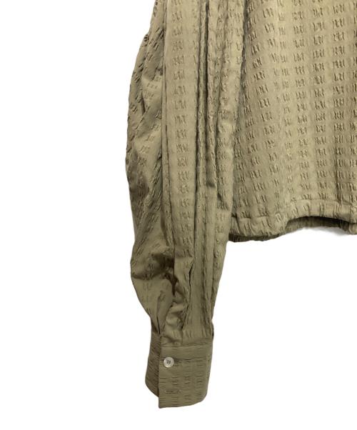 MSGM（エムエスジーエム）MSGM (エムエスジーエム) シアサッカー バルーンスリーブクロップドシャツ オリーブ サイズ:38の古着・服飾アイテム