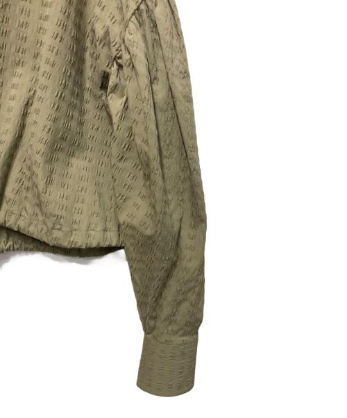 MSGM（エムエスジーエム）MSGM (エムエスジーエム) シアサッカー バルーンスリーブクロップドシャツ オリーブ サイズ:38の古着・服飾アイテム