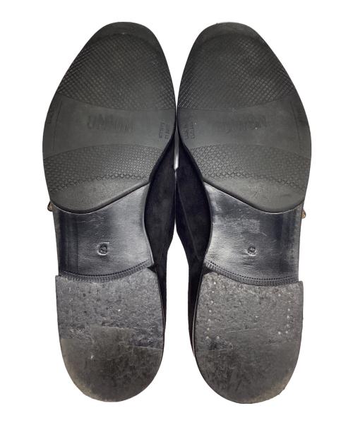 F.LLI Giacometti（フラテッリ ジャコメッティ）F.LLI Giacometti (フラテッリ ジャコメッティ) スウェード モンクストラップ モカスリッポン ブラック サイズ:42の古着・服飾アイテム