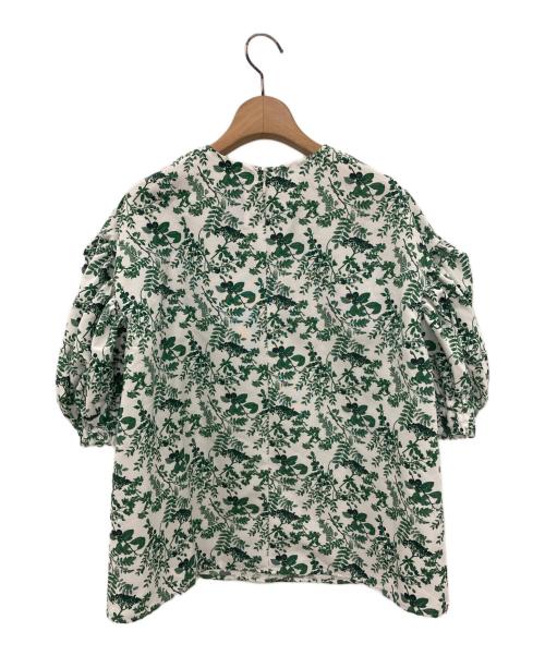 SEVEN TEN by MIHO KAWAHITO（セブン テン バイ ミホ カワヒト）SEVEN TEN by MIHO KAWAHITO (セブン テン バイ ミホ カワヒト) フラワープリントブラウス ホワイト サイズ:Sの古着・服飾アイテム