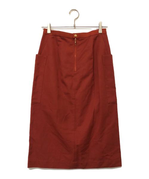 DRAWER（ドゥロワー）DRAWER (ドゥロワー) ボックスサイドポケットスカート ブラウン サイズ:SIZE 36の古着・服飾アイテム