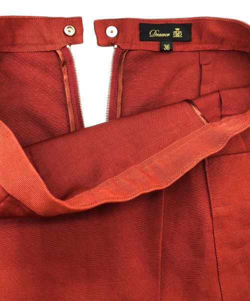 DRAWER（ドゥロワー）DRAWER (ドゥロワー) ボックスサイドポケットスカート ブラウン サイズ:SIZE 36の古着・服飾アイテム