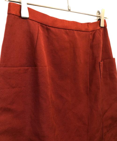 DRAWER（ドゥロワー）DRAWER (ドゥロワー) ボックスサイドポケットスカート ブラウン サイズ:SIZE 36の古着・服飾アイテム