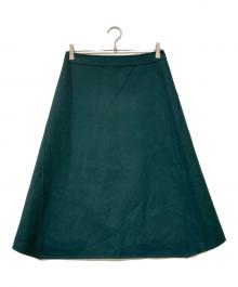 DRAWER（ドゥロワー）の古着「ウールフレアスカート」｜グリーン