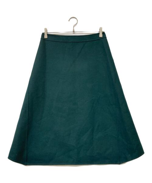 DRAWER（ドゥロワー）Drawer (ドゥロワー) ウールフレアスカート グリーン サイズ:36の古着・服飾アイテム