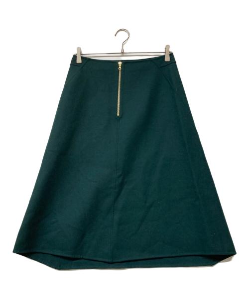 DRAWER（ドゥロワー）Drawer (ドゥロワー) ウールフレアスカート グリーン サイズ:36の古着・服飾アイテム
