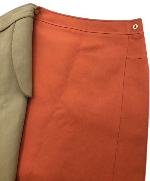 DRAWER（ドゥロワー）DRAWER (ドゥロワー) ダブルフェイスアシンメトリースカート オレンジ サイズ:SIZE 36の古着・服飾アイテム
