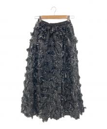 OBLI（オブリ）の古着「フリンジスカート」｜ブラック